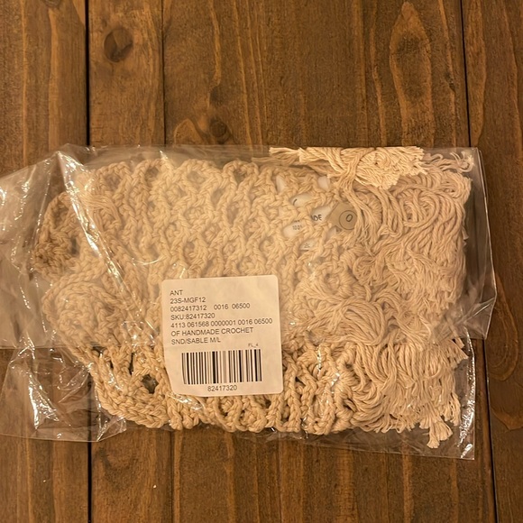 NWT Anthropologie Handmade Crochet Bralette M/L Color: Sand - Picture 3 of 5
